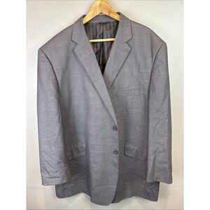 Statement Wool Blazer Size 52‎ Gray Glen Plaid